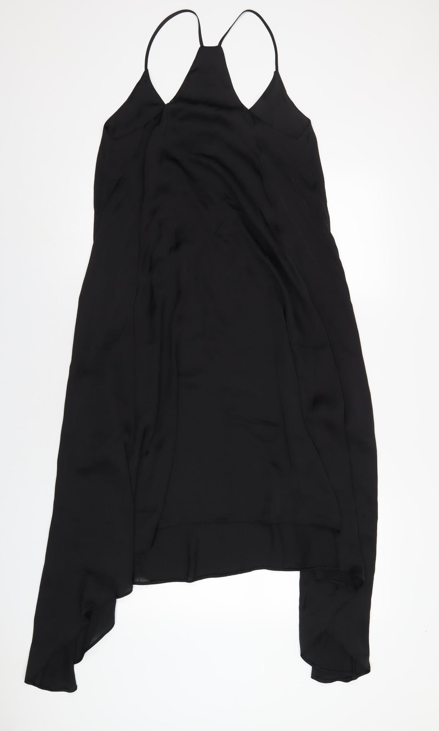 ASOS Womens Black Polyester A-Line Size 8 V-Neck Pullover