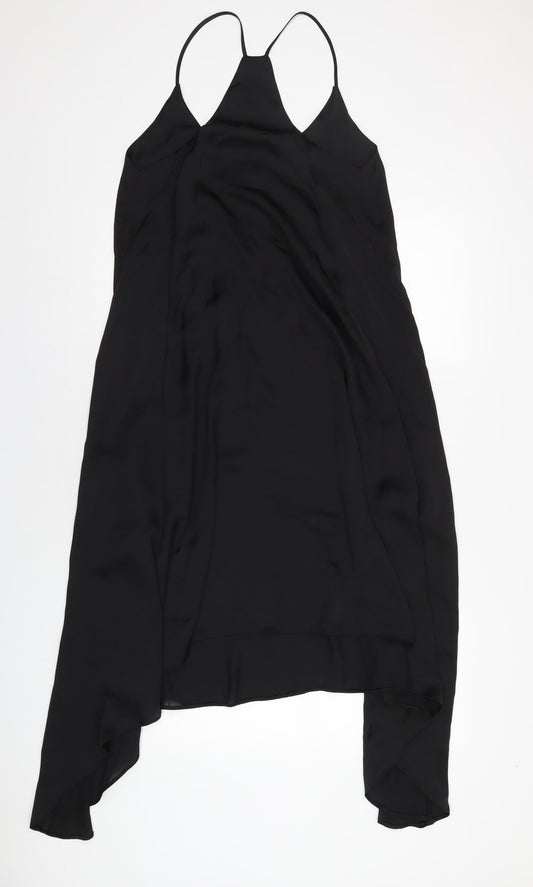 ASOS Womens Black Polyester A-Line Size 8 V-Neck Pullover