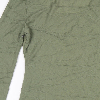 PRETTYLITTLETHING Womens Green Polyester Bodycon Size 12 Scoop Neck Pullover