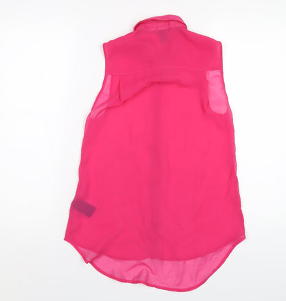 Womens UK Size 4 H&M Pink Basic Blouse