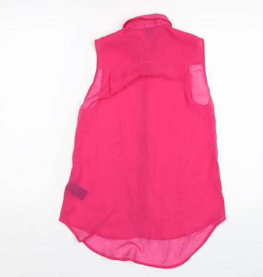 Womens UK Size 4 H&M Pink Basic Blouse