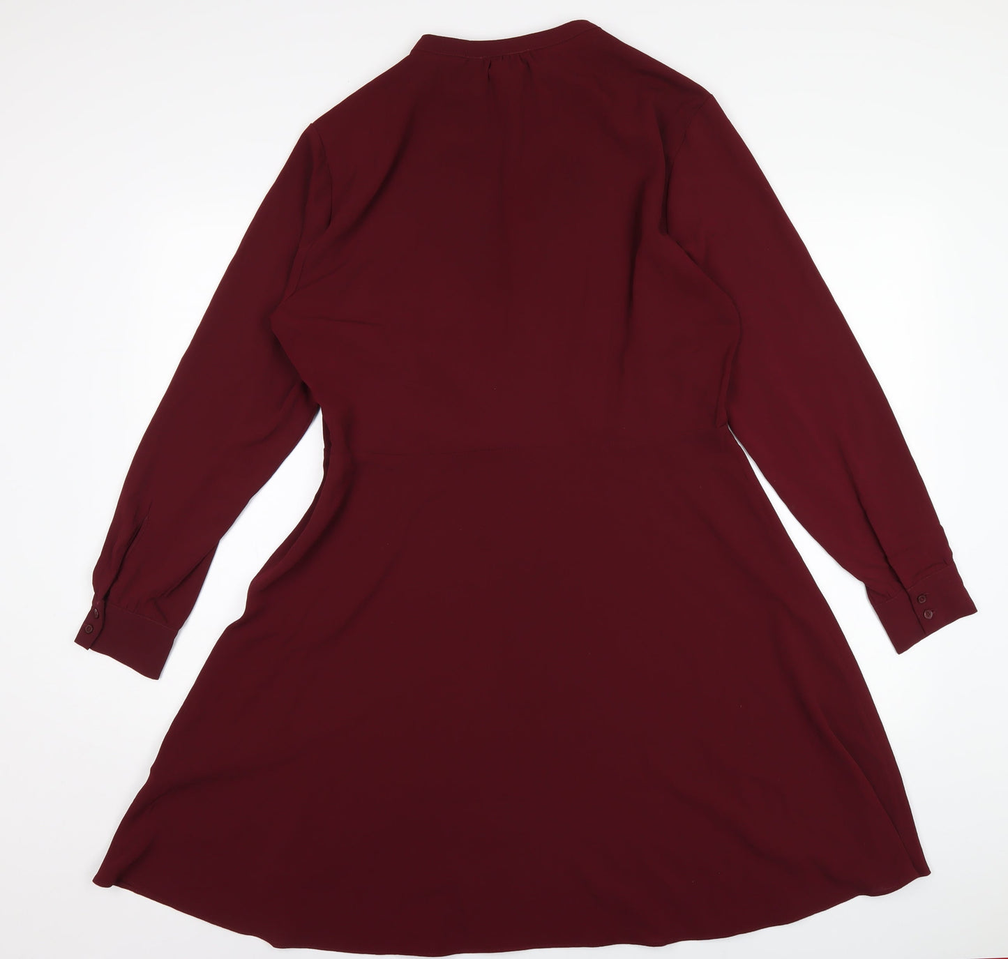 H&M Womens Purple Polyester A-Line Size 18 Round Neck Button