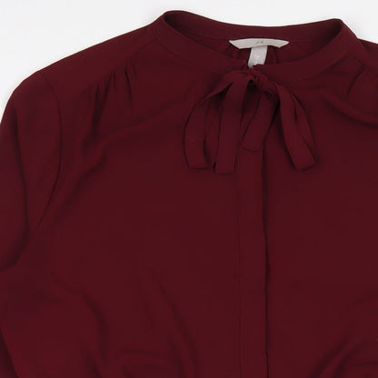 H&M Womens Purple Polyester A-Line Size 18 Round Neck Button