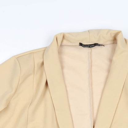 Boohoo Womens Beige Jacket Blazer Size 16