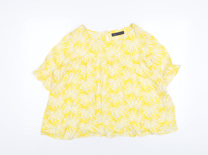 Womens UK Size 10 Marks and Spencer Yellow Basic T-Shirt