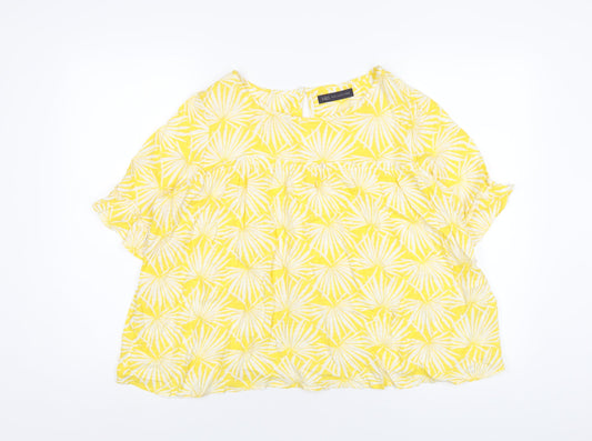 Womens UK Size 10 Marks and Spencer Yellow Basic T-Shirt