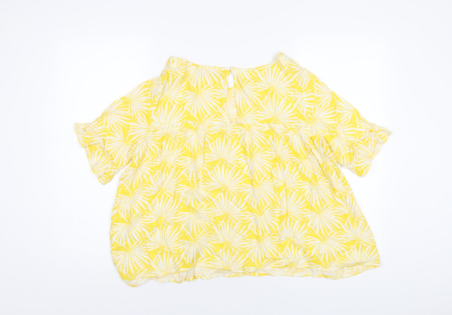 Womens UK Size 10 Marks and Spencer Yellow Basic T-Shirt