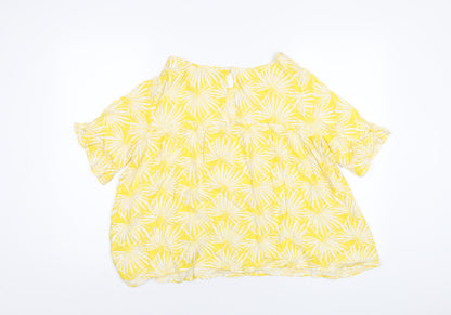 Womens UK Size 10 Marks and Spencer Yellow Basic T-Shirt