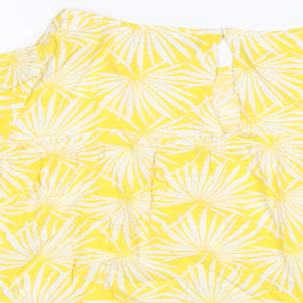 Womens UK Size 10 Marks and Spencer Yellow Basic T-Shirt