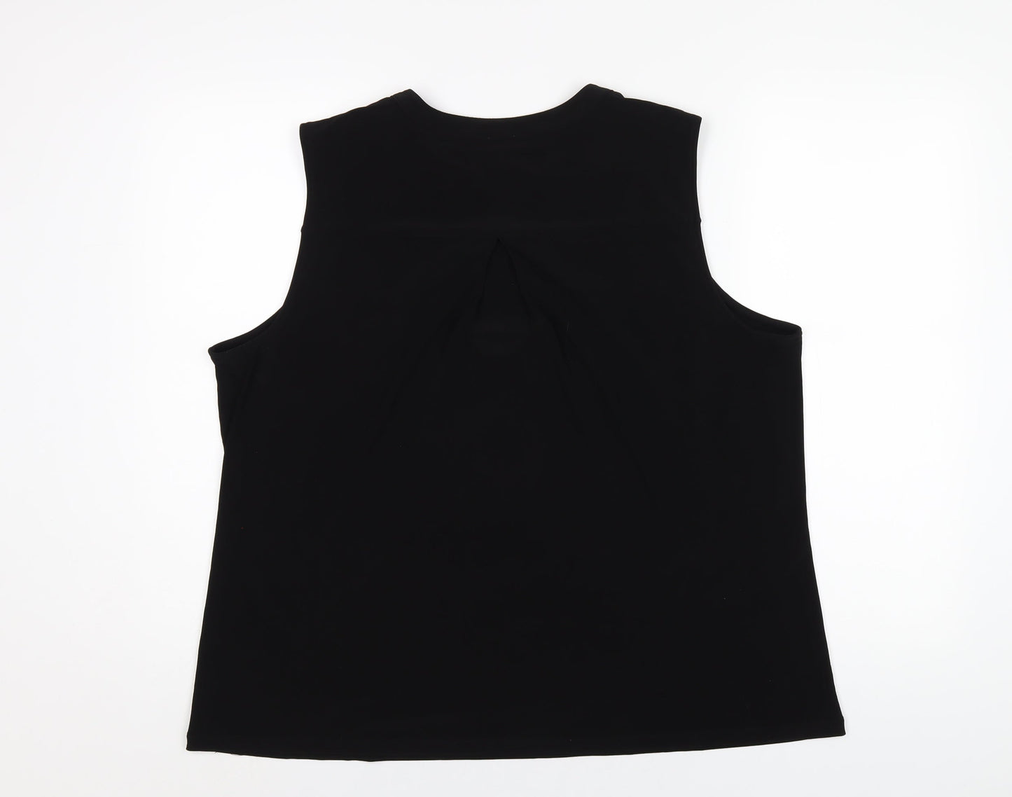 Anne Klein Womens Black Polyethylene Basic Tank Size XL V-Neck