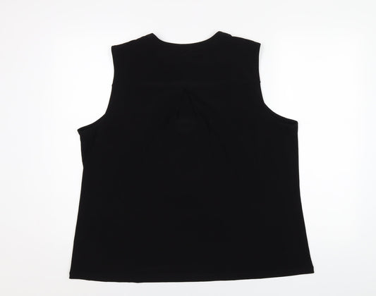 Anne Klein Womens Black Polyethylene Basic Tank Size XL V-Neck