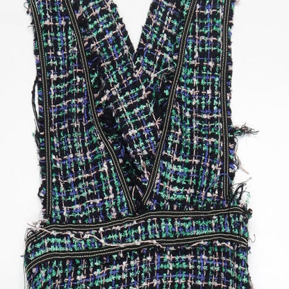 Zara Womens Multicoloured Polyester A-Line Size XS V-Neck Zip