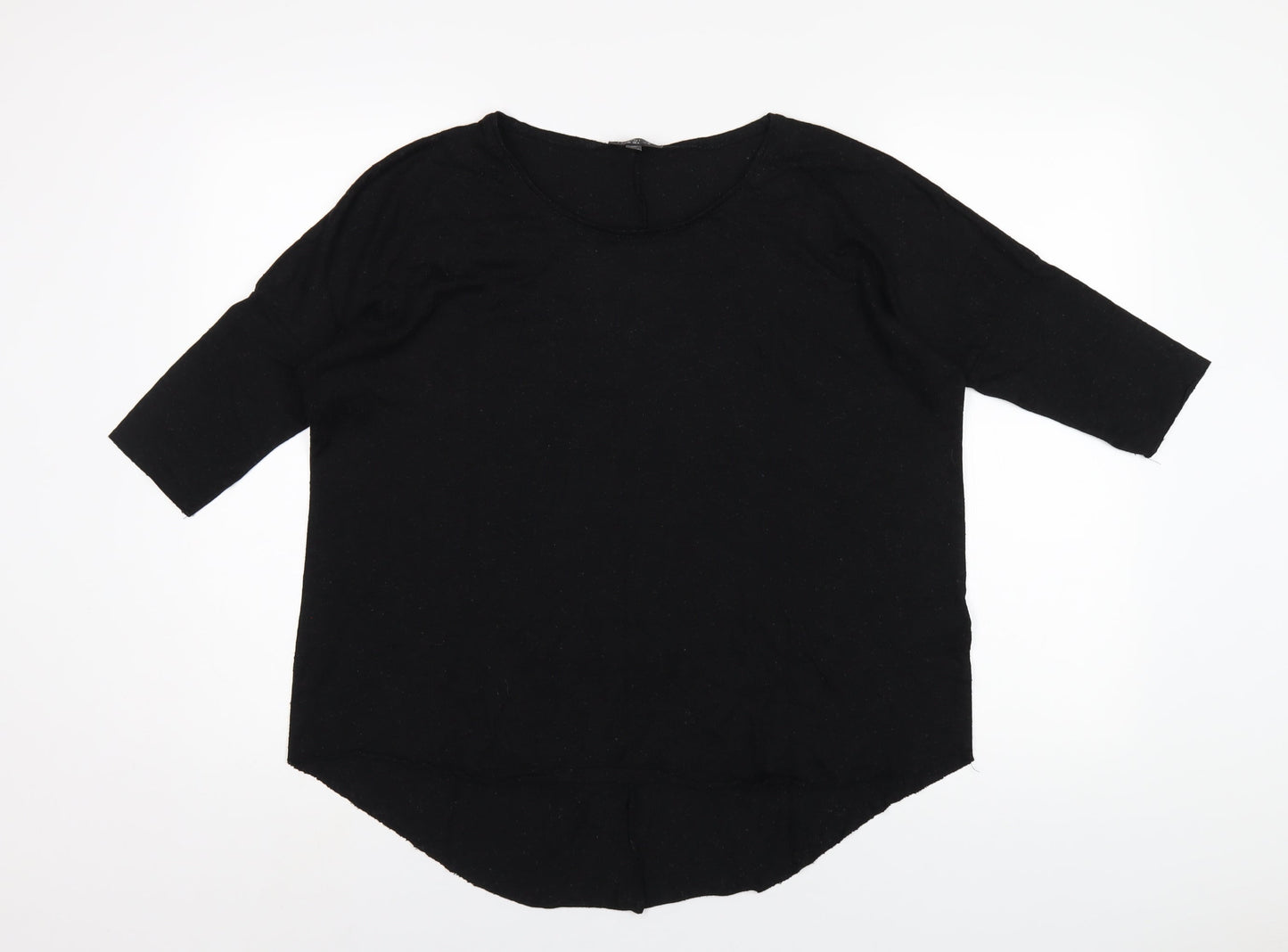 Womens UK Size 10 Topshop Black Basic T-Shirt