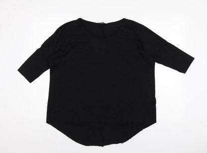 Womens UK Size 10 Topshop Black Basic T-Shirt