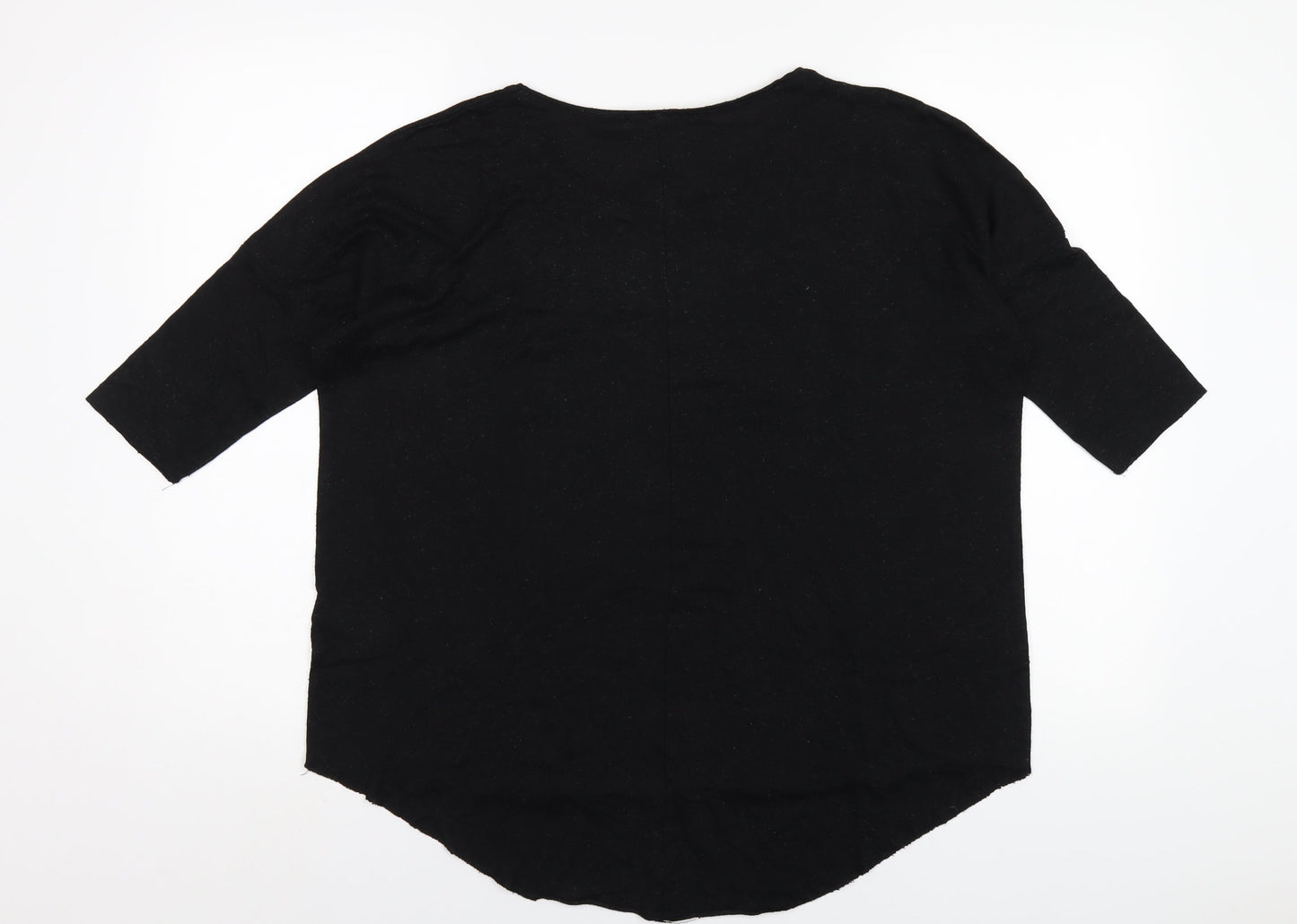 Womens UK Size 10 Topshop Black Basic T-Shirt
