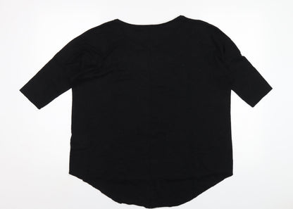 Womens UK Size 10 Topshop Black Basic T-Shirt