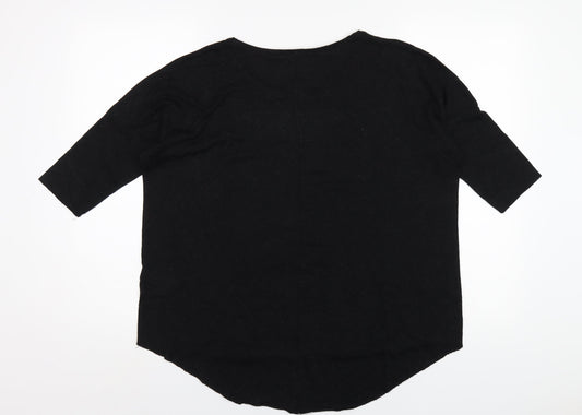 Womens UK Size 10 Topshop Black Basic T-Shirt