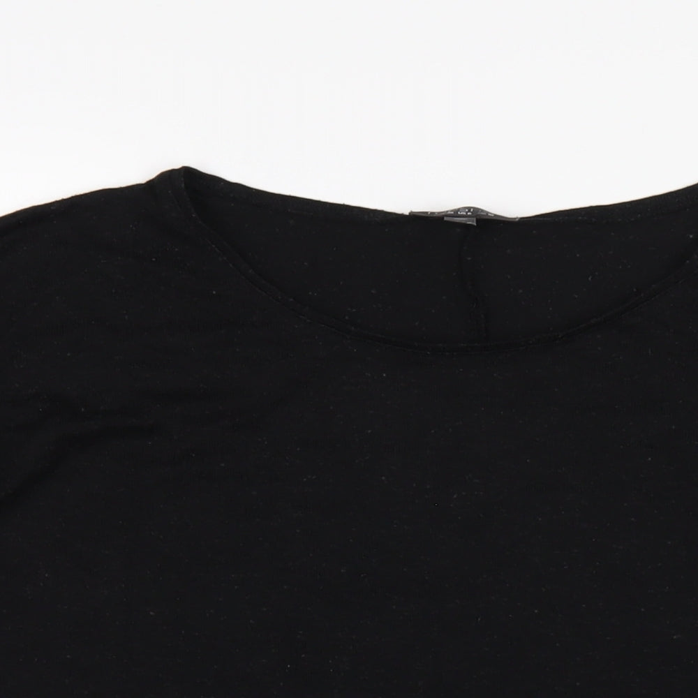 Womens UK Size 10 Topshop Black Basic T-Shirt