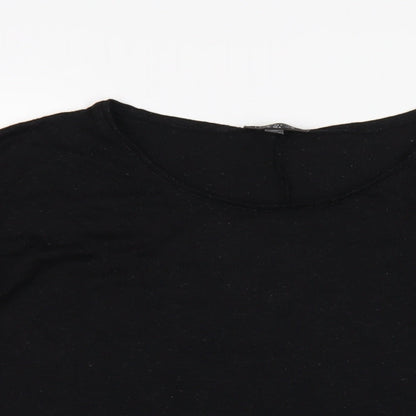 Womens UK Size 10 Topshop Black Basic T-Shirt