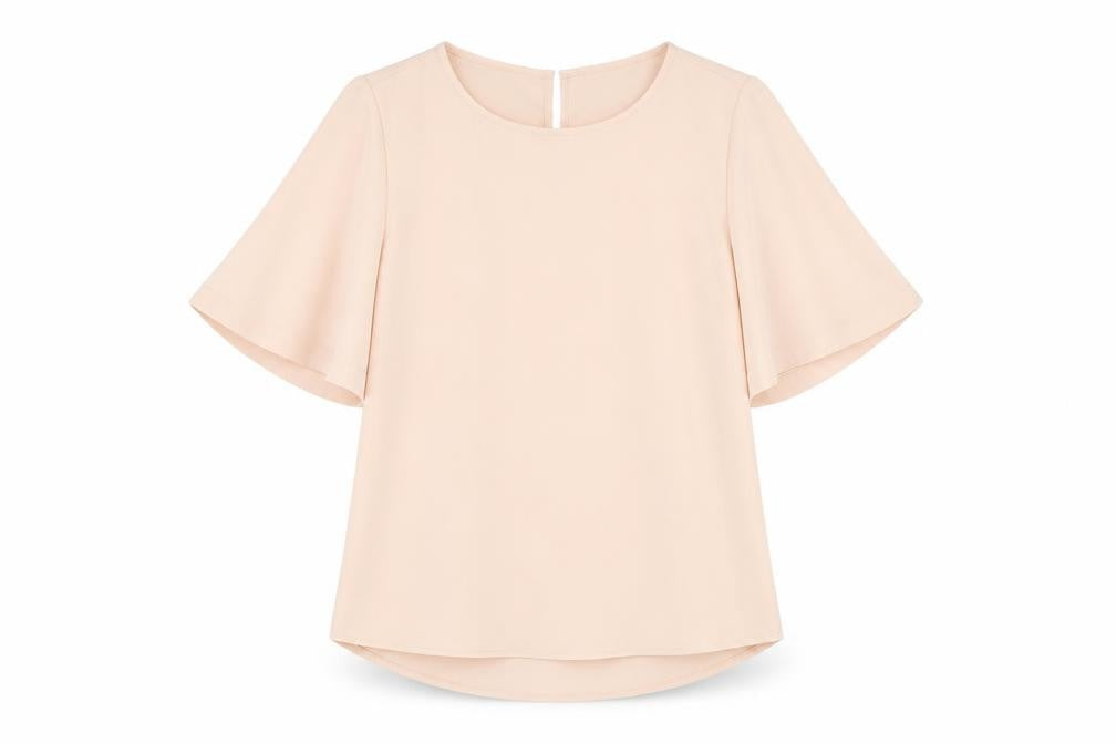 Womens UK Size 8 Coast Beige Basic T-Shirt