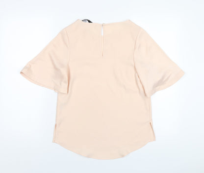 Womens UK Size 8 Coast Beige Basic T-Shirt