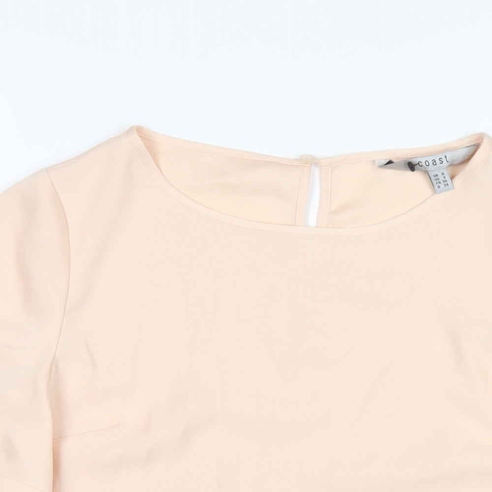 Womens UK Size 8 Coast Beige Basic T-Shirt