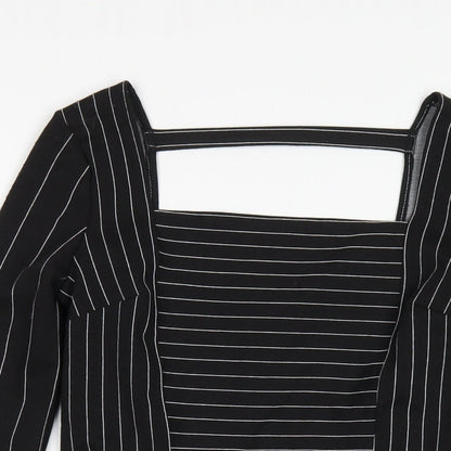 Womens UK Size 8 River Island Black Basic T-Shirt