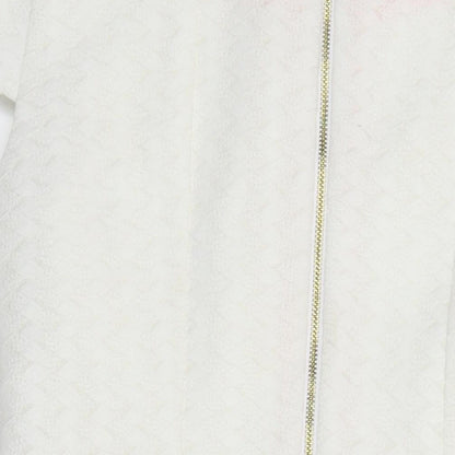 Yumi Womens Ivory Polyester A-Line Size 14 Square Neck Zip