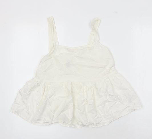 Womens UK Size 10 ASOS White Tunic Blouse