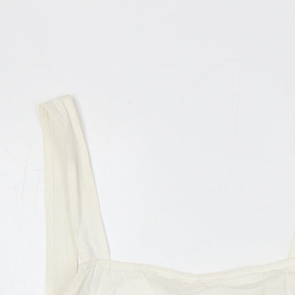Womens UK Size 10 ASOS White Tunic Blouse