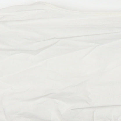 Herring Womens White 100% Cotton Cropped Blouse Size 10 V-Neck