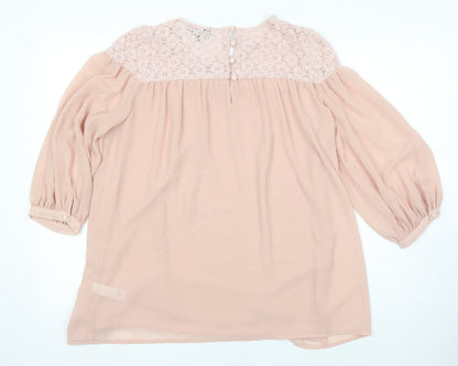 Womens UK Size 10 Topshop Pink Tunic Blouse