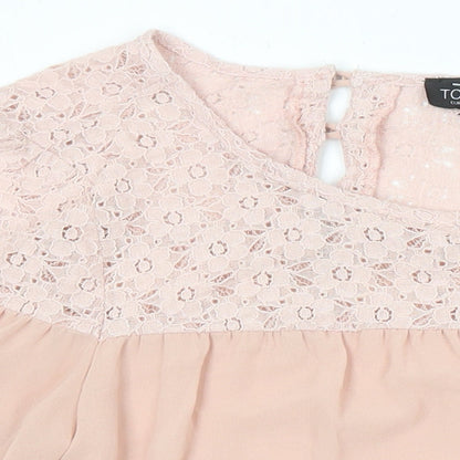 Womens UK Size 10 Topshop Pink Tunic Blouse