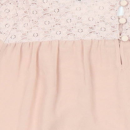 Womens UK Size 10 Topshop Pink Tunic Blouse
