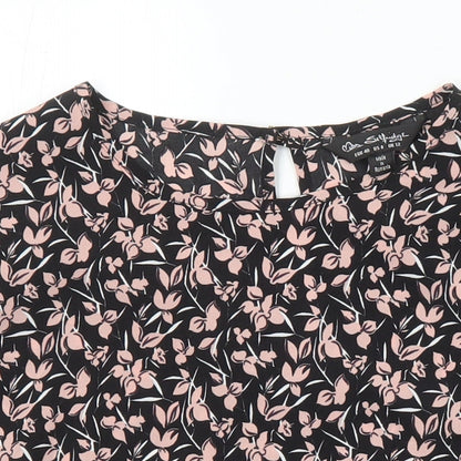 Miss Selfridge Womens Multicoloured Floral Polyester Tunic Blouse Size 12 Scoop Neck