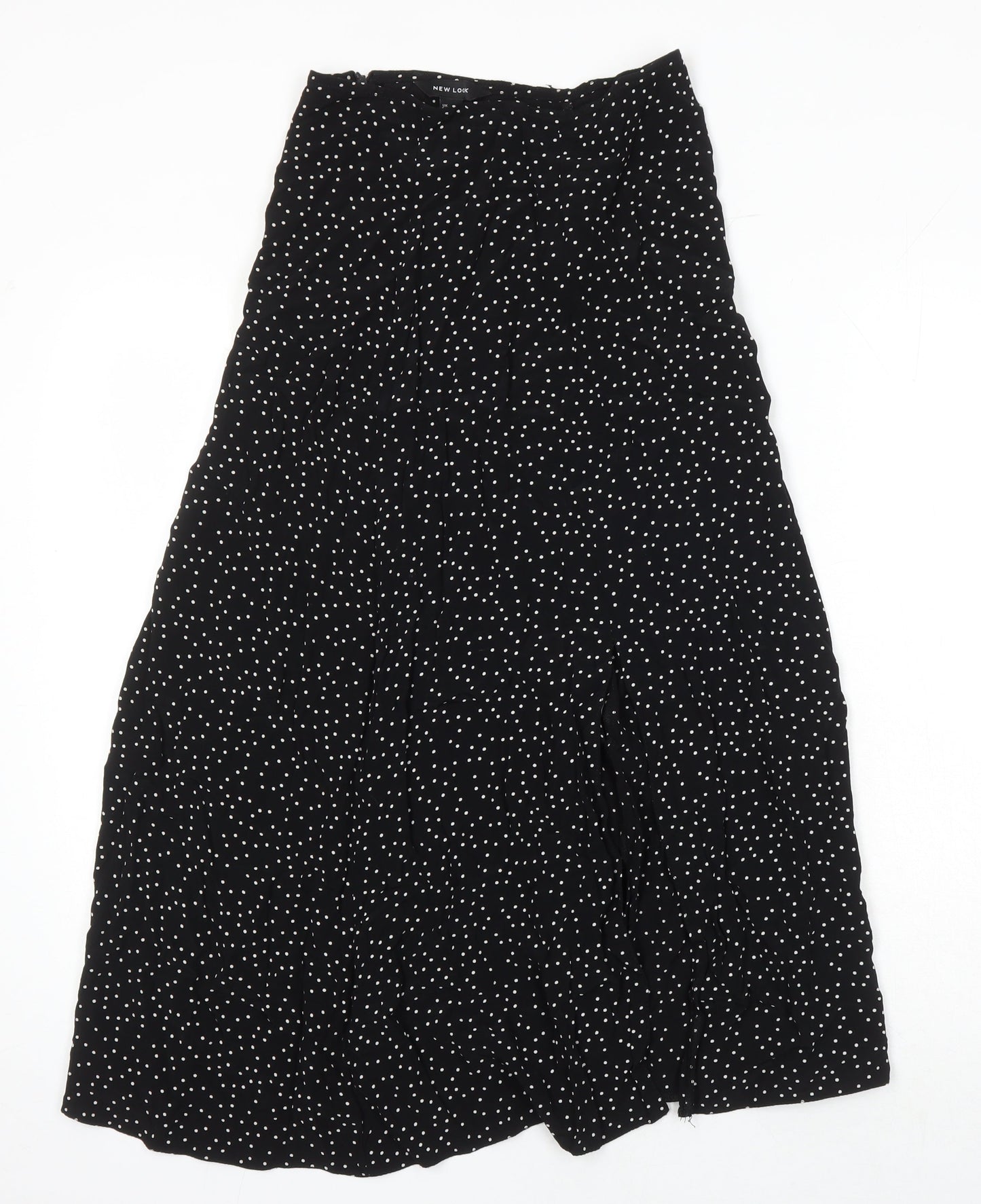 New Look Womens Multicoloured Polka Dot Viscose A-Line Skirt Size 6 Zip - Front split