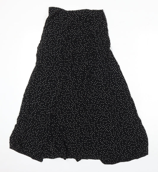 New Look Womens Multicoloured Polka Dot Viscose A-Line Skirt Size 6 Zip - Front split