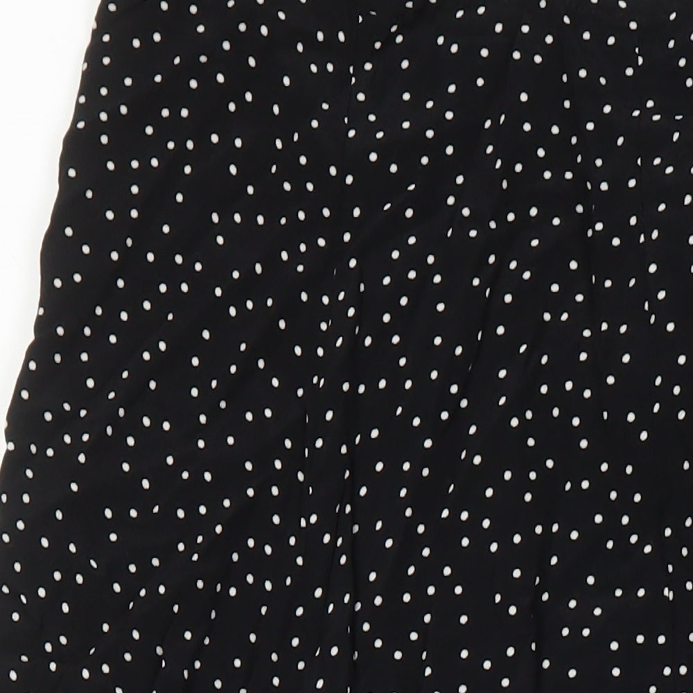 New Look Womens Multicoloured Polka Dot Viscose A-Line Skirt Size 6 Zip - Front split