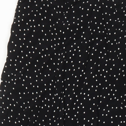 New Look Womens Multicoloured Polka Dot Viscose A-Line Skirt Size 6 Zip - Front split