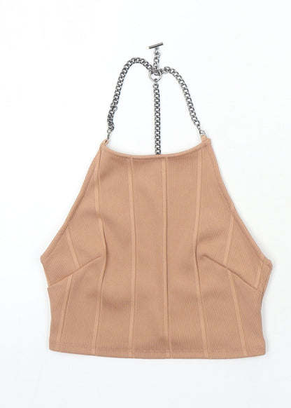 Womens UK Size 5XL Top Shop Brown Cropped Blouse