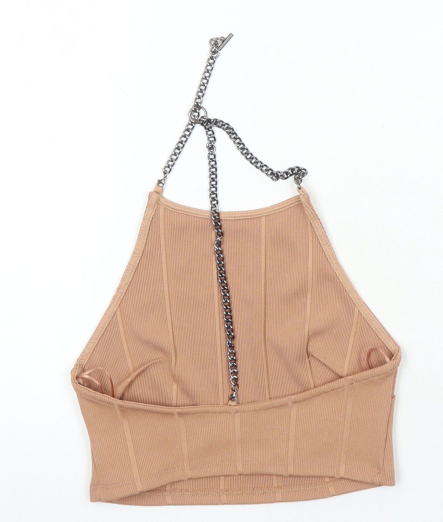 Womens UK Size 5XL Top Shop Brown Cropped Blouse