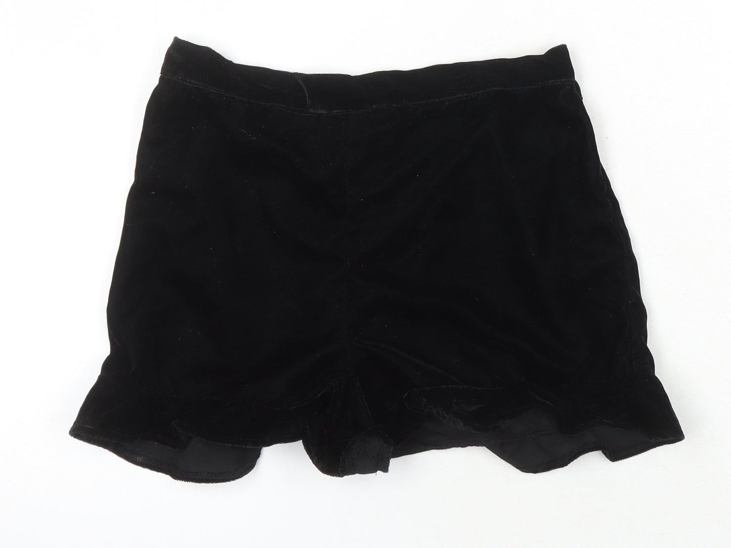 River Island Girls Black 100% Polyester Hot Pants Shorts Size 9-10 Years Regular - Elasticated Waist