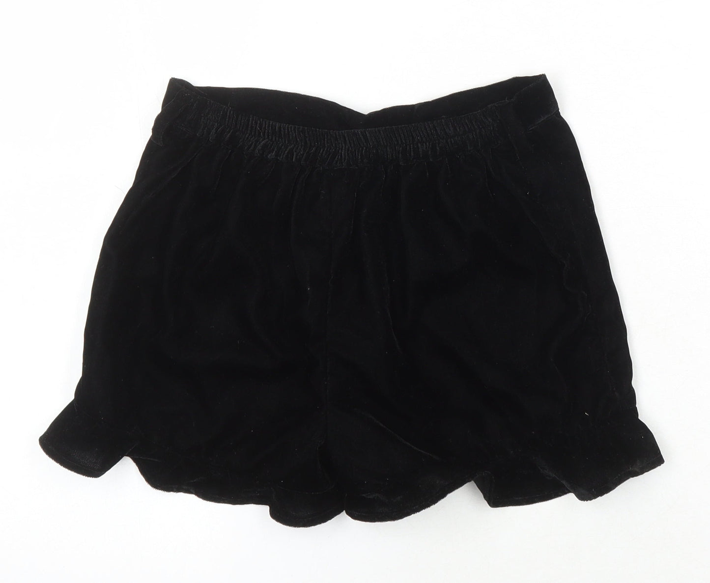 River Island Girls Black 100% Polyester Hot Pants Shorts Size 9-10 Years Regular - Elasticated Waist