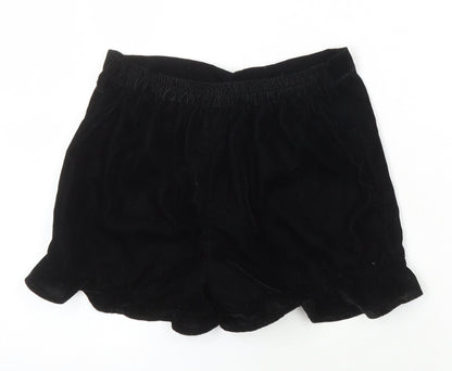 River Island Girls Black 100% Polyester Hot Pants Shorts Size 9-10 Years Regular - Elasticated Waist