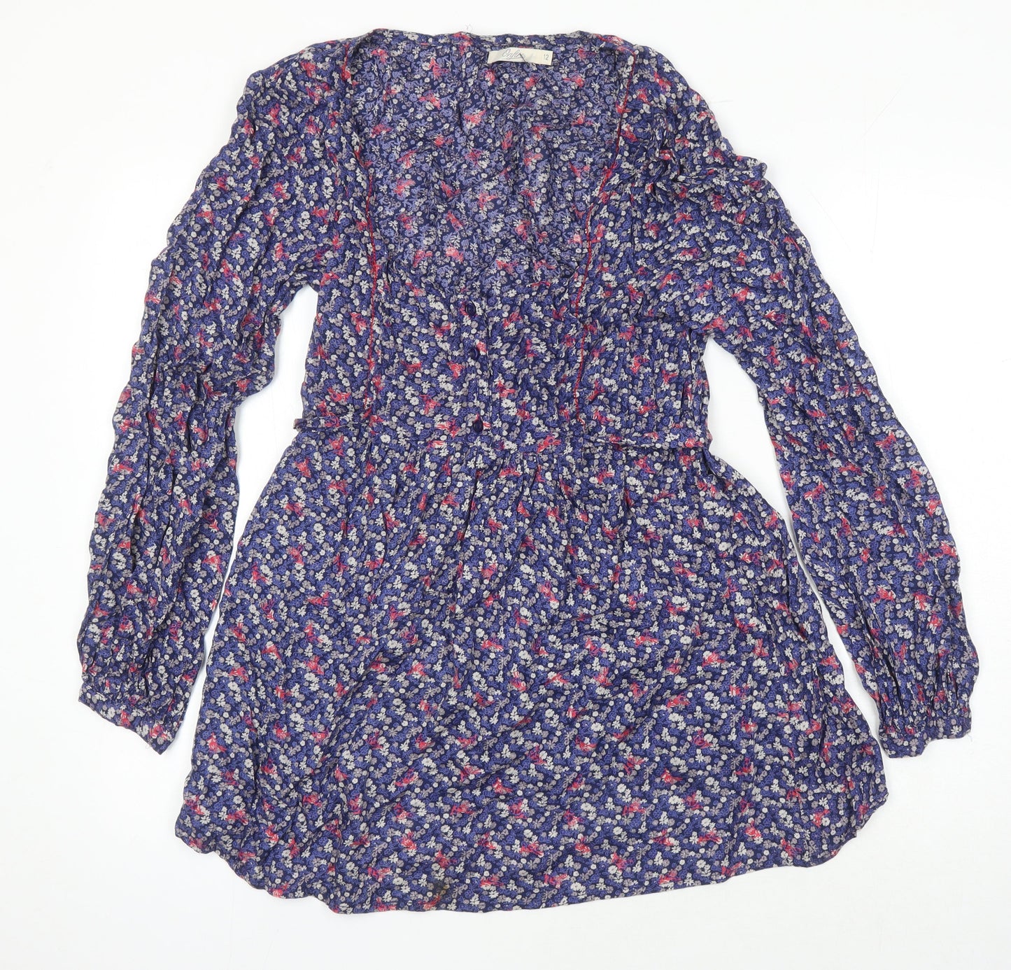 Womens UK Size 12 Onfire Multicoloured Tunic Blouse