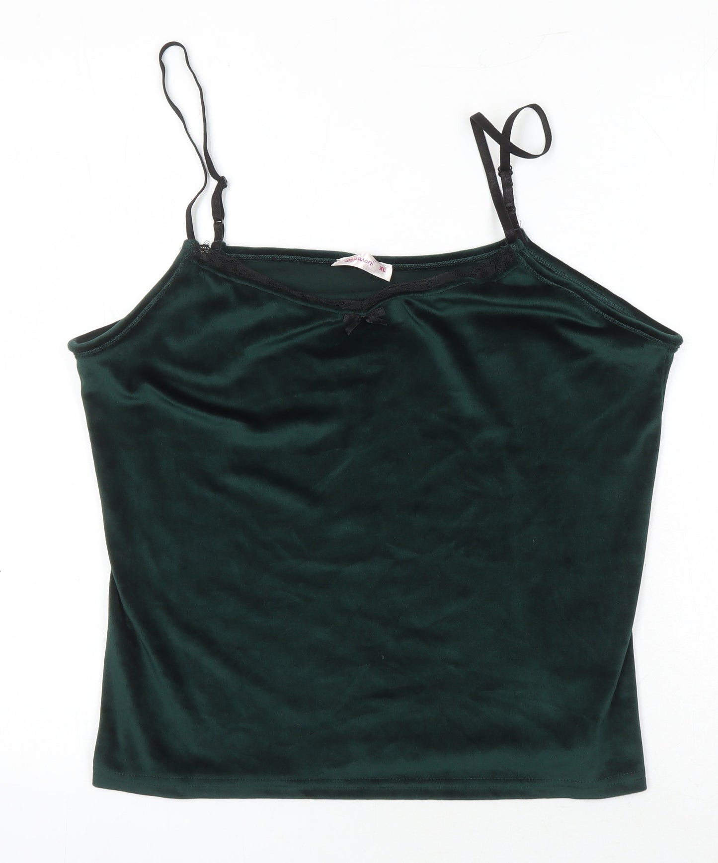 Pijamori Womens Green Polyester Blend Camisole Blouse Size XL Scoop Neck