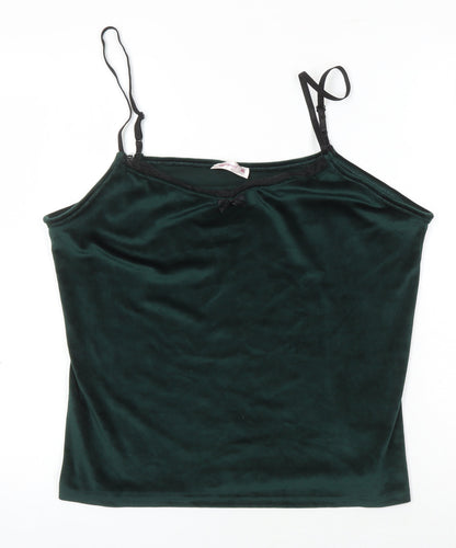 Pijamori Womens Green Polyester Blend Camisole Blouse Size XL Scoop Neck