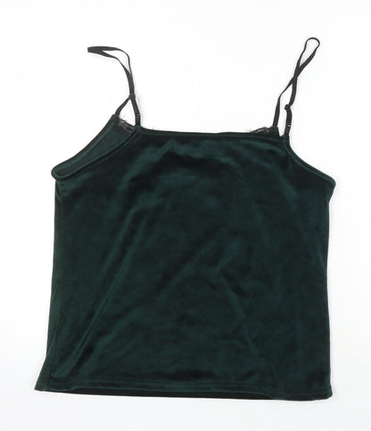 Pijamori Womens Green Polyester Blend Camisole Blouse Size XL Scoop Neck