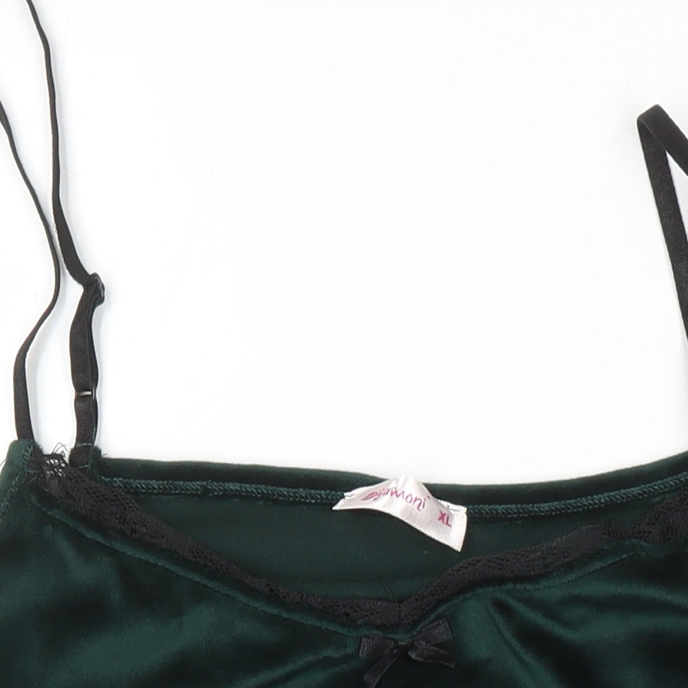 Pijamori Womens Green Polyester Blend Camisole Blouse Size XL Scoop Neck