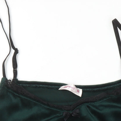 Pijamori Womens Green Polyester Blend Camisole Blouse Size XL Scoop Neck
